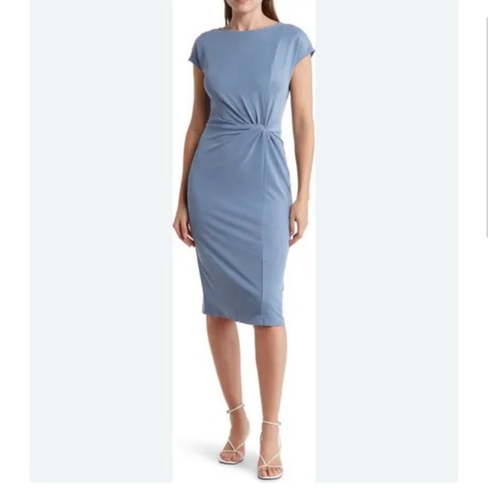 Nordstrom Rack NWT Side Knot Modal Blend Midi Dress In Blue Infinity Size M